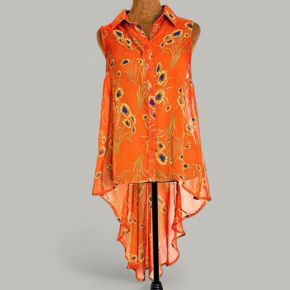 Womens Hi Low Top Size S Sunflower Dutton Yellowstone Boho Western Festival - Picture 4 of 11